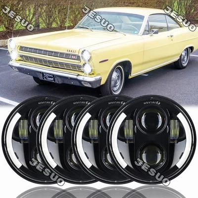 4PCS DOT 5.75" LED Headlights Hi/Lo For Mercury Capri 1966-1967 1970-1974 1977 Foto 1 de 4