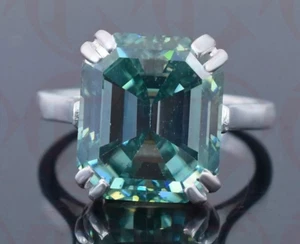 RARO 9,00 quilates corte esmeralda certificado diamante azul anillo solitario... - Imagen 1 de 5
