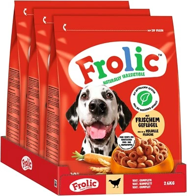 FROLIC Hundefutter Trockenfutter mit Geflügel 7,8kg (3 x 2,6kg) - Bild 1 von 4