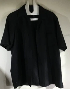 Crazy Horse Clairborne Mens Black Rayon/Polyester Large Full Length Button Down - Picture 1 of 7