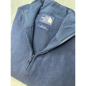 Maglione uomo The North Face collo 1/4 zip grigio misto lana cotone pullover grande - Foto 1 di 7