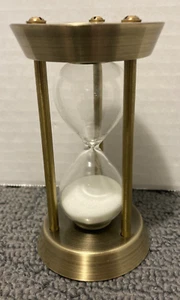 Messing Sanduhr Sanduhr Sanduhr Sandglass, 6-1/4", 5 Minuten, Schreibtisch, Dekor - Bild 1 von 13