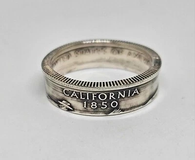 CALIFORNIA  SILVER PROOF US STATE QUARTER COIN RING  SIZE 4 -11 - Image 1 of 3