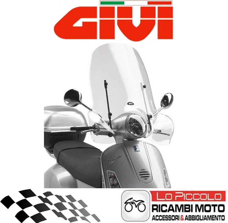 Vespa GTS 125 150 250 300 2014 2015 2016 2017 GIVI PARABREZZA ALTO + ATTACCHI - Immagine 1 di 1