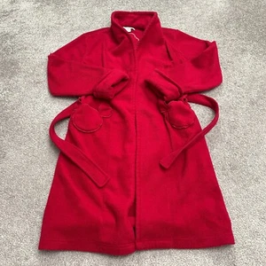 Disney Store Mickey Mouse Pajama Long Robe Boys Kids Medium Red Belted Pocket - Picture 1 of 13