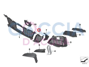 Paraurti anteriore sportivo originale BMW Serie 3 G20 G21 M griglia centro sinistra 51118075601 - Foto 1 di 2