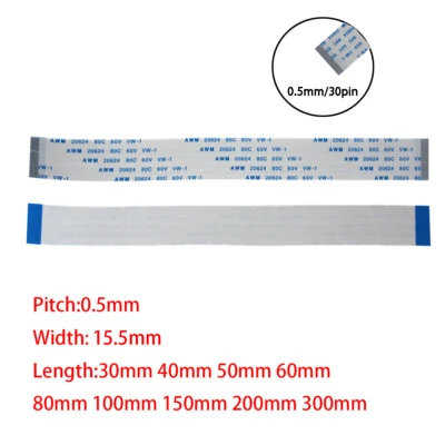 30Pin 0.5mm FFC FPC Flexible Flat Cable AWM VW-1 20624 80C 60V Connector Wire - Image 1 of 4