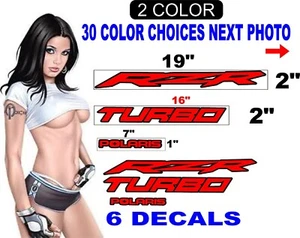 POLARIS RZR TURBO DECAL DECALS REPLACEMENT 30 COLORS 6 DECALS 2 COLOR - Picture 1 of 3