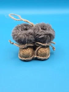Weihnachten Winter Fell gefüttert Pullover Strick Stiefel Ornament 2x3 Zoll - Bild 1 von 3