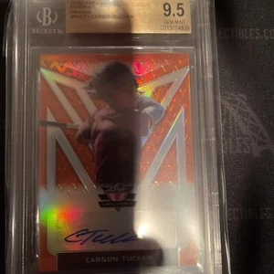 Carson Tucker 2020 Leaf Valiant Orange Refractor Auto /75 Becket 9.5 - Picture 1 of 2