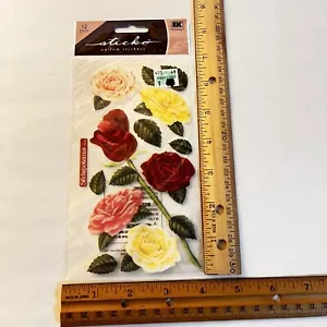 Pegatinas de vitela ROSAS EK éxito Stickopotamus 12 piezas 1 hoja - Imagen 1 de 7