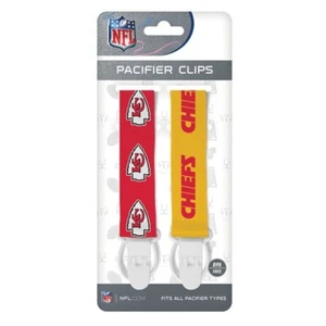 Kansas City Chiefs Baby Pacifier Clip - Licensed NFL 2 Pack Universal - Picture 1 of 3