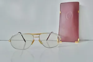 Occhiali Vintage Autentici Cartier Teardrop Montatura 59 14 140 Argento/Oro - Foto 1 di 12