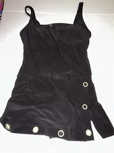 NWOT Beyond Control Women's Grommet Tummy-Control Swimdress Size 12 Black - Picture 1 of 11