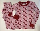 Hanna Andersson 120 Organic Cotton Pajamas Set Pink And Red Hearts, Sz 6-7