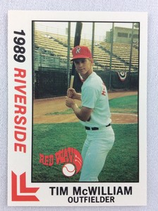1989 Riverside Red Wave-California League-BEST Baseball Card-Tim McWilliam