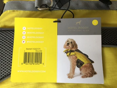 Hotel Doggy Adventure Wear DOG LIFE VEST Size Large (16"-19") Reflective Yellow - Image 1 of 4