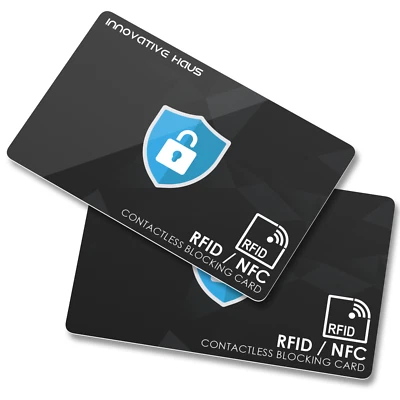 INNOVATIVE HAUS RFID Blocking Card - Slim RFID Card Blocker - NFC Contactless Card Protector 2pk