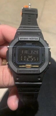 Skmei Men’s Digital Square Watch 44mm Black Negative Dial Homage To G Shock - Image 1 of 4