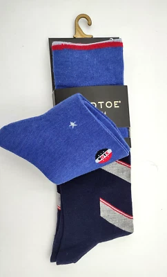 2 pares de calcetines de vestir GoldToe LimitedEd para hombre talla 6-12,5 voto y rayas rojo blanco azul Foto 1 de 4