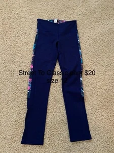 Ivivva Street To Classic pant - size 12 (navy blue w/orange, pink, teal stripes - Picture 1 of 3