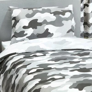 Grigio Mimetico Militare Set Copripiumino Singolo Reversibile Mimetico Letto - Imagen 1 de 6