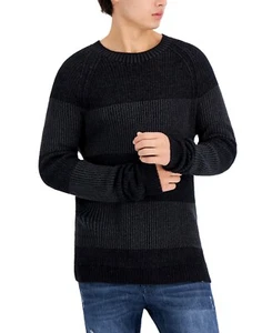 INC International Concepts Men S Plaited Crewneck Sweater Black Size Medium - Picture 1 of 6