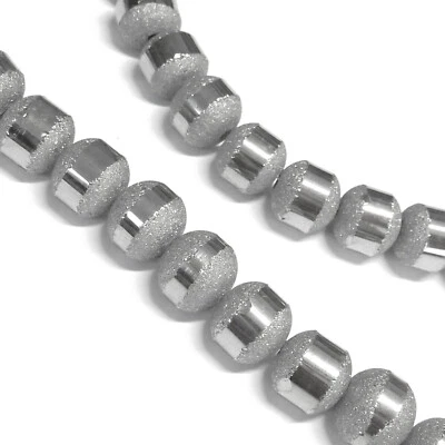 Glasperlen Stardust ca. 8 mm stahl grau ca. 70 Perlen Spacer nenad-design  - Bild 1 von 4