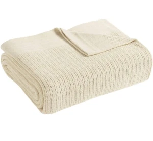 Fiesta - King Blanket, Soft Thermal Cotton Blanket (King, Cream) - Picture 1 of 4