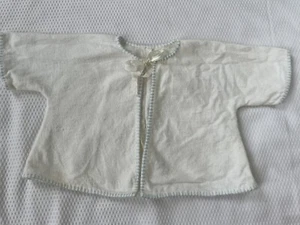 Chaqueta de cama de bebé de colección bordada borde azul corbata satinada de algodón fieltro - Imagen 1 de 6