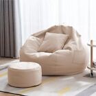 Bean Bag Cover Chair Sofa large with Footrest Faux Leather Without Beans XXXL