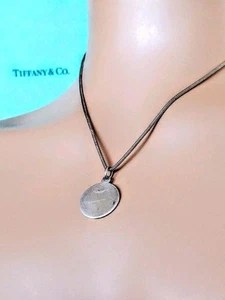 Tiffany & Co Makers Blank Round Tag Charm on Tiffany Snake Necklace Sterling 925 - Picture 1 of 9