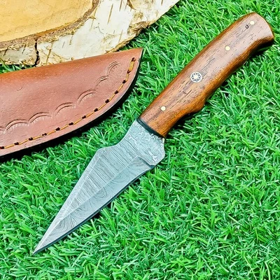 Cuchillo de caza de acero Damasco hecho a mano premium - Cuchillo desollador para exteriores Z-5515 Foto 1 de 4