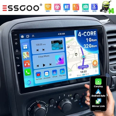 Für Opel Vivaro B Renault Trafic Android 14 1+32G CarPlay Autoradio GPS Navi SWC - Bild 1 von 4