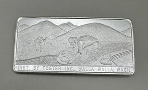 Vintage 1970 Foster Walla Walla Washington 1/2 Oz .999 Silberbarren selten! - Bild 1 von 2