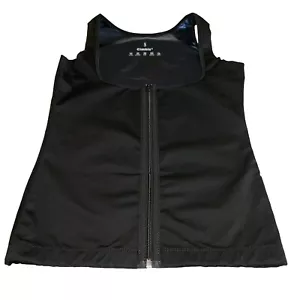 Cimkiz Sauna Gilet Sudore Donna Vita Allenatore Allenamento Cerniera Nero Small - Foto 1 di 11