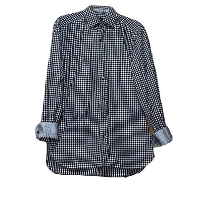 ermenegildo zegna button down shirt long sleeve plaid mens size small euc v1 - Image 1 of 4