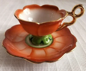 Vintage Fine Bone China Miniature Footed Cup & Saucer Set Japan - Picture 1 of 7