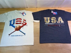 New Boy's Home Of The Brave Patriotic Tee Says USA & Baseball--U Pick* - Picture 1 of 5