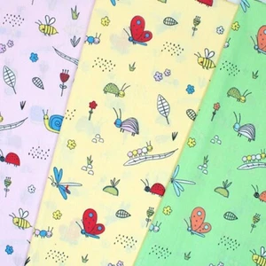 Polycotton Fabric Bugs Life Insects Butterfly - Picture 1 of 4