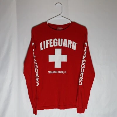 Camiseta Oficial Salvavidas Adultos S Treasure Island, FL Florida Manga Larga Foto 1 de 4