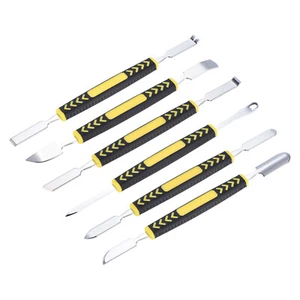 Lot de 6 spudger en métal mini crowbar tête plate en acier inoxydable outils de barre de levage - Photo 1/4