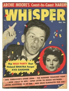 Vintage WHISPER MAGAZINE  (OCT 1956) JAYNE MANSFIELD Ava GARDNER Roy ROGERS - Picture 1 of 2