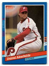 1991 Donruss #110 Darrel Akerfelds    Philadelphia Phillies Baseball Ca ID:55309
