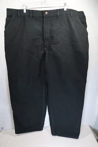 Carhartt Men's Relaxed Pants Cotton Blend Black Size 48x30 Rugged Zip Solid - Picture 1 of 10