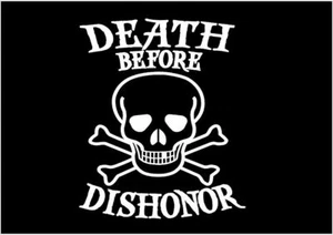 Skull Decal Death Before Dishonor crossbones car truck vinyl sticker  - Picture 1 of 2