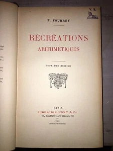 FOURREY E. - Récréations arithmétiques - 1901 - Imagen 1 de 4