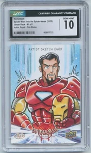 2022 UD Spider-Man Into the Spider Tony Stark Sketch Tim Shinn 1/1 CGC 10 - Picture 1 of 2