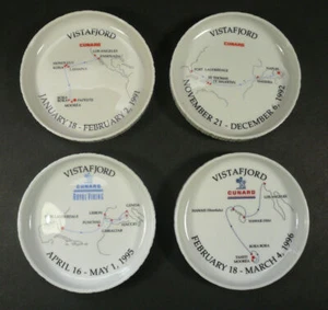 4 Cunard Vistafjord Porcelain Coasters 1991 1992 1995 1996 - Picture 1 of 2