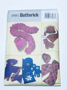 Butterick Sewing Pattern 3981 Misses Hats Scarves Gloves Uncut - Picture 1 of 2